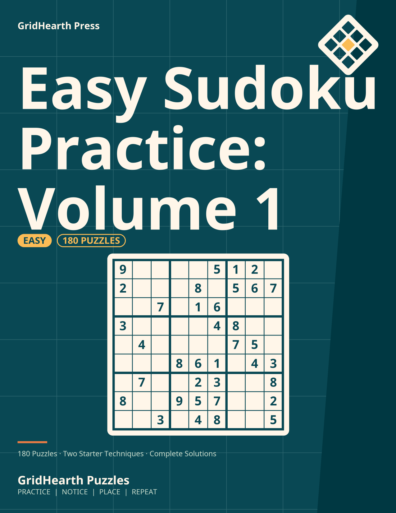 Front cover of Easy Sudoku Practice: Volume 1